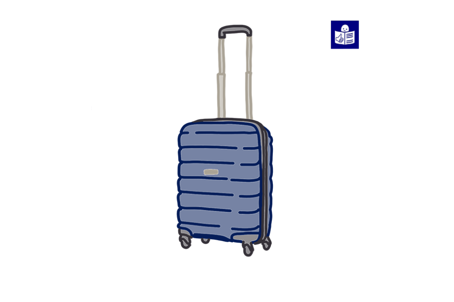 Зображення валізи на колесах зі знаком легкого читання