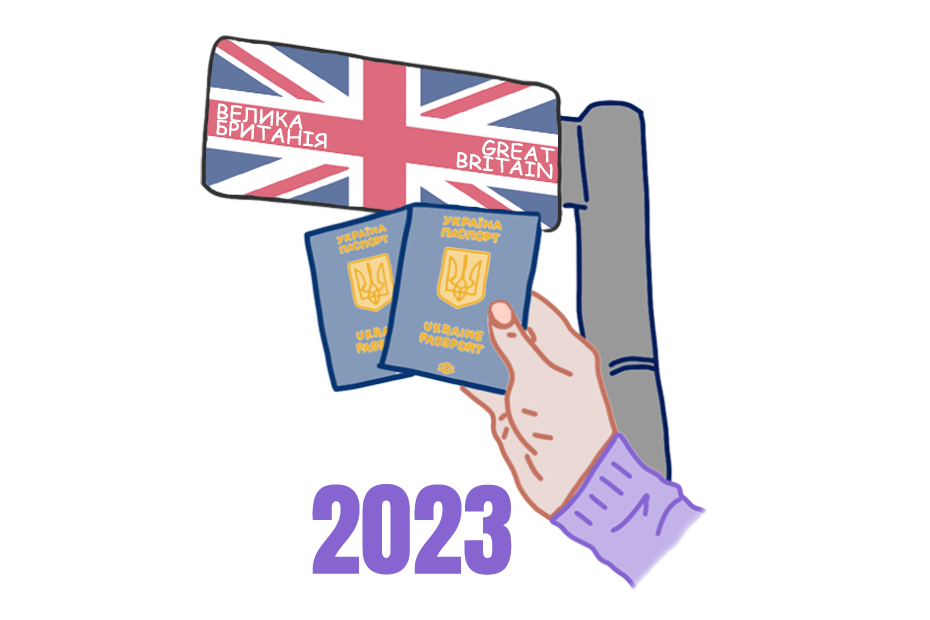 Контрольно-пропускний пункт з прапором Великої Британії